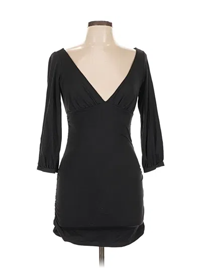 Pre-owned Susana Monaco 3/4 Sleeve Top Black Sweetheart Neckline Tops