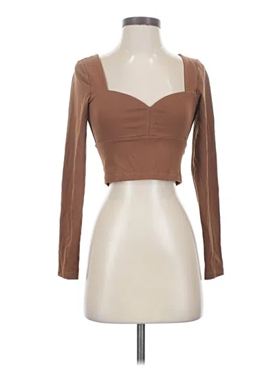 Pre-owned Susana Monaco 3/4 Sleeve T-shirt In Brown