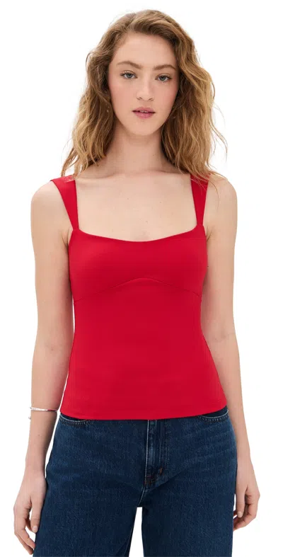 Susana Monaco Angle Strap Tank Top Perfect Red In Perfect Red