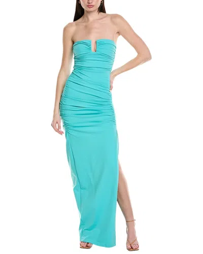 Susana Monaco Angle Wire Strapless Gathered Maxi Dress In Blue