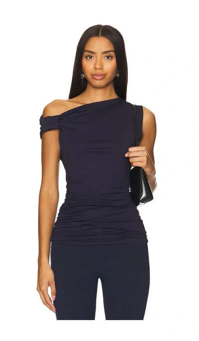 Susana Monaco Asymmetric Gathered Top In 미드나이트