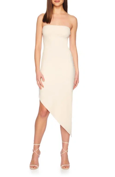 Susana Monaco Asymmetric Strapless Dress In White