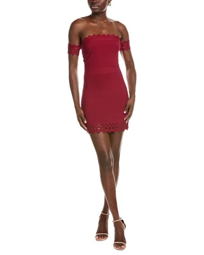 Susana Monaco Bandage Eyelet Dress In Burgundy