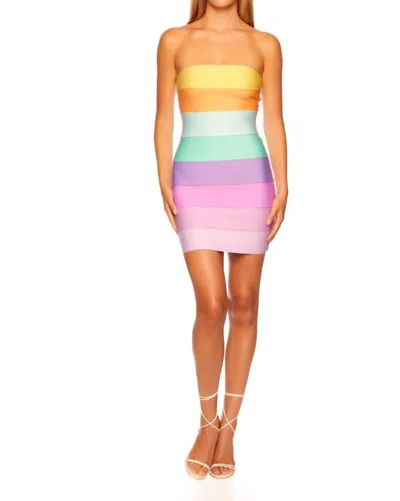 Susana Monaco Bandage Rainbow Mini Dress In Pink