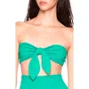 Susana Monaco Bandeau Bikini Top With Removable Bow In Green