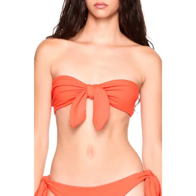 Susana Monaco Bandeau Bikini Top With Removable Bow In Red