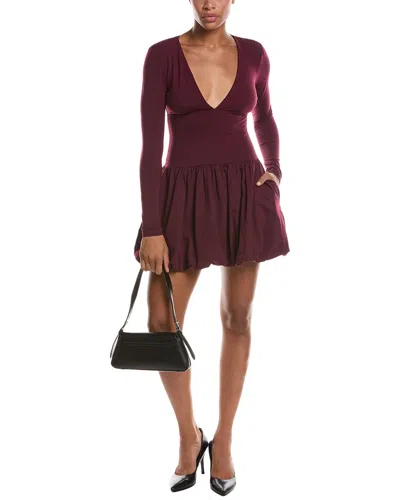 Susana Monaco Bubble Mini Dress In Burgundy