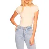 Susana Monaco Cap Sleeve T-shirt In Blanched Almond