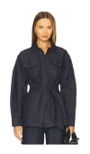 Susana Monaco Cargo Linen Jacket In Navy