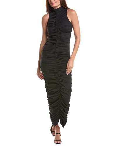Susana Monaco Carryover Gathered Mock Neck Midi Dress In Purple