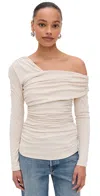 Susana Monaco Carryover One Shoulder Top Blanched Almond In Blanched Almond