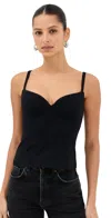 Susana Monaco Velvet Bias String Top In Black
