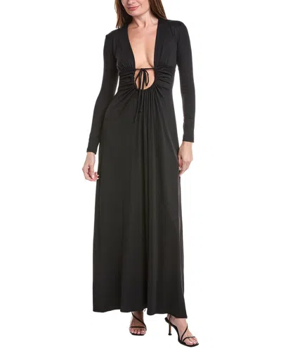 Susana Monaco Center Gathered Tie Dress In Black