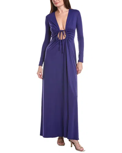 Susana Monaco Center Gathered Tie Dress In Purple