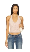 Susana Monaco Center Gathered Tie Halter Top