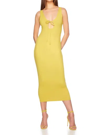 Susana Monaco Circle Front Midi Dress In Yellow