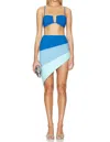 Susana Monaco Color Block Sarong Two Way Skirt In La Playa In Black