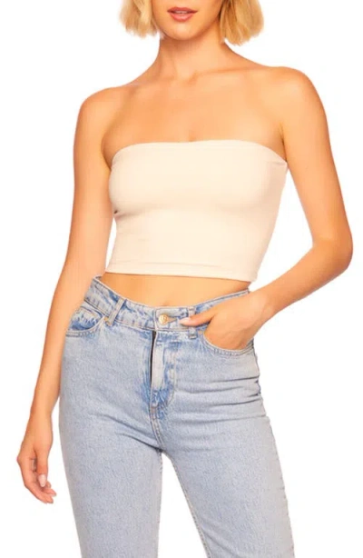 Susana Monaco Core Crop Tube Top In Blanched Almond