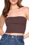 Susana Monaco Core Crop Tube Top In Brown
