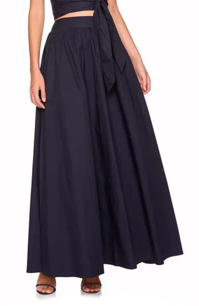 Susana Monaco Cotton Poplin Maxi Skirt In Blue