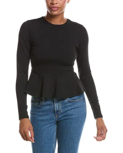 Susana Monaco Crew Flare Top In Black