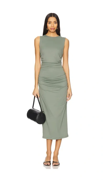 Susana Monaco Crew Loose Gathered Dress In 暗蓝灰色