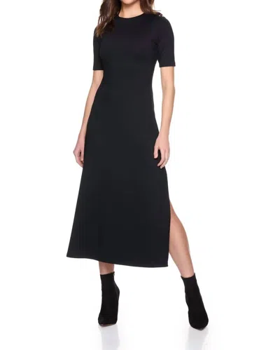 Susana Monaco Crew Midi Dress In Black