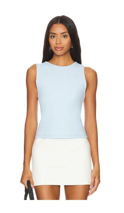 Susana Monaco Crew Sleeveless Top In Baby Blue