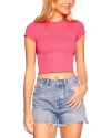 Susana Monaco Crewneck Short Sleeve Top In Azalea