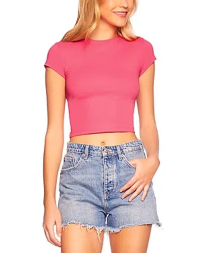 Susana Monaco Crewneck Short Sleeve Top In Azalea