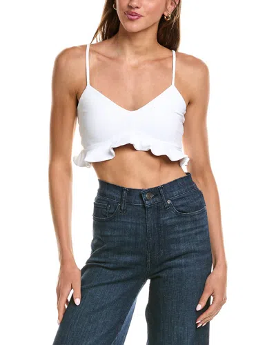 Susana Monaco Crop Ruffle String Top In White