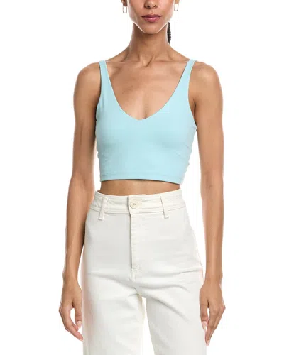 Susana Monaco Crop Very V Strap Top In Blue