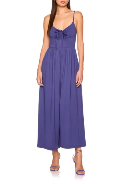 Susana Monaco Crop Wide Leg Knit Jumpsuit In Blue