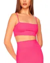 Susana Monaco Cotton Poplin Crop Top In Shocking Pink