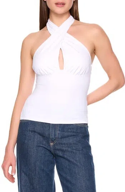 Susana Monaco Cross Front Gathered Top In Sugar