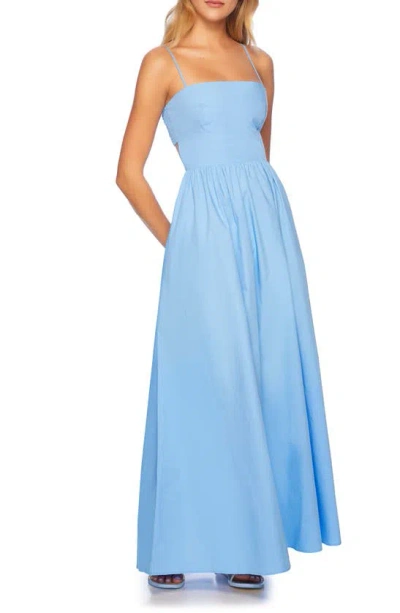 Susana Monaco Cutout Cotton Poplin Maxi Sundress In Miku