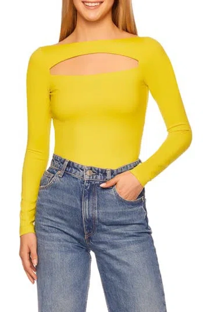 Susana Monaco Cutout Front Long Sleeve Top In Orange
