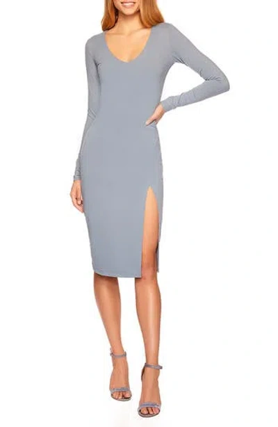 Susana Monaco Deep Slit Body-con Dress In Graphite