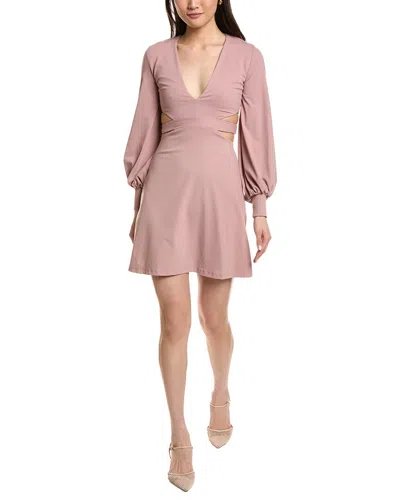 Susana Monaco Deep V Center Open Dress In Neutral