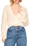 Susana Monaco Deep V-neck Cardigan In Belgian Crme