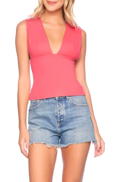 Susana Monaco Deep V-neck Tank In Green
