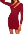 Susana Monaco Diagonal Cut Out Dress In Oxblood In Multi