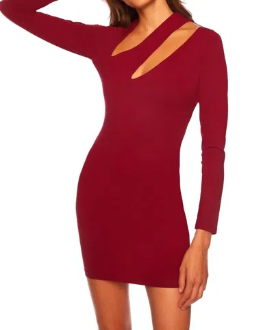 SUSANA MONACO DIAGONAL CUT OUT DRESS IN OXBLOOD