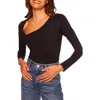 Susana Monaco Laurene Diagonal Neck Top In Black