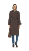 Susana Monaco Double Knit Trench Coat In Brown