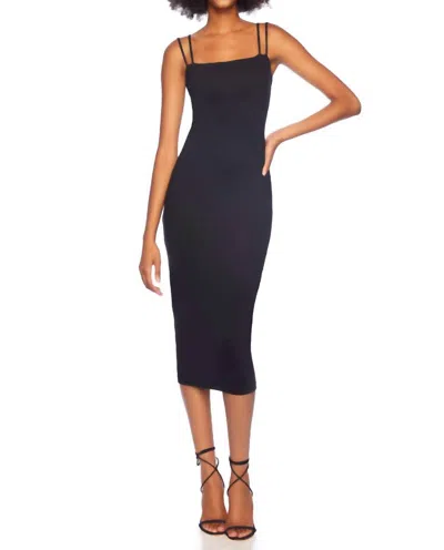 Susana Monaco Double String Midi Dress In Black In Blue