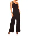 Susana Monaco Double String One-shoulder Wide Leg Jumpsuit In Black