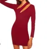 Susana Monaco Diagonal Cut Out Dress In Oxblood In Red