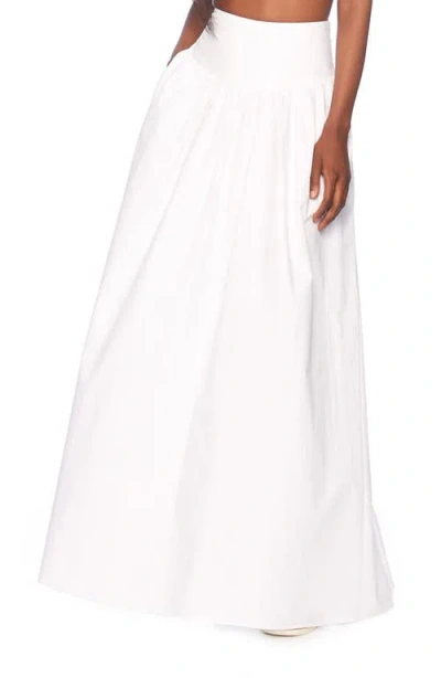 Susana Monaco Drop Waist Cotton Poplin Maxi Skirt In Sugar