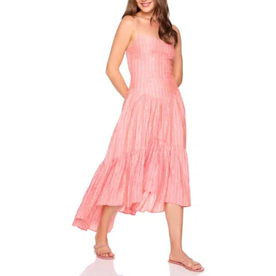 Susana Monaco Drop Waist High-low Maxi Dress In Pink